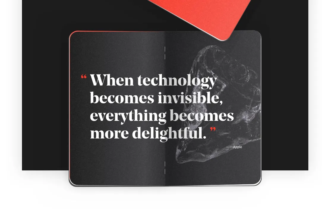 Foundations manifesto: Layout for a full-page quote