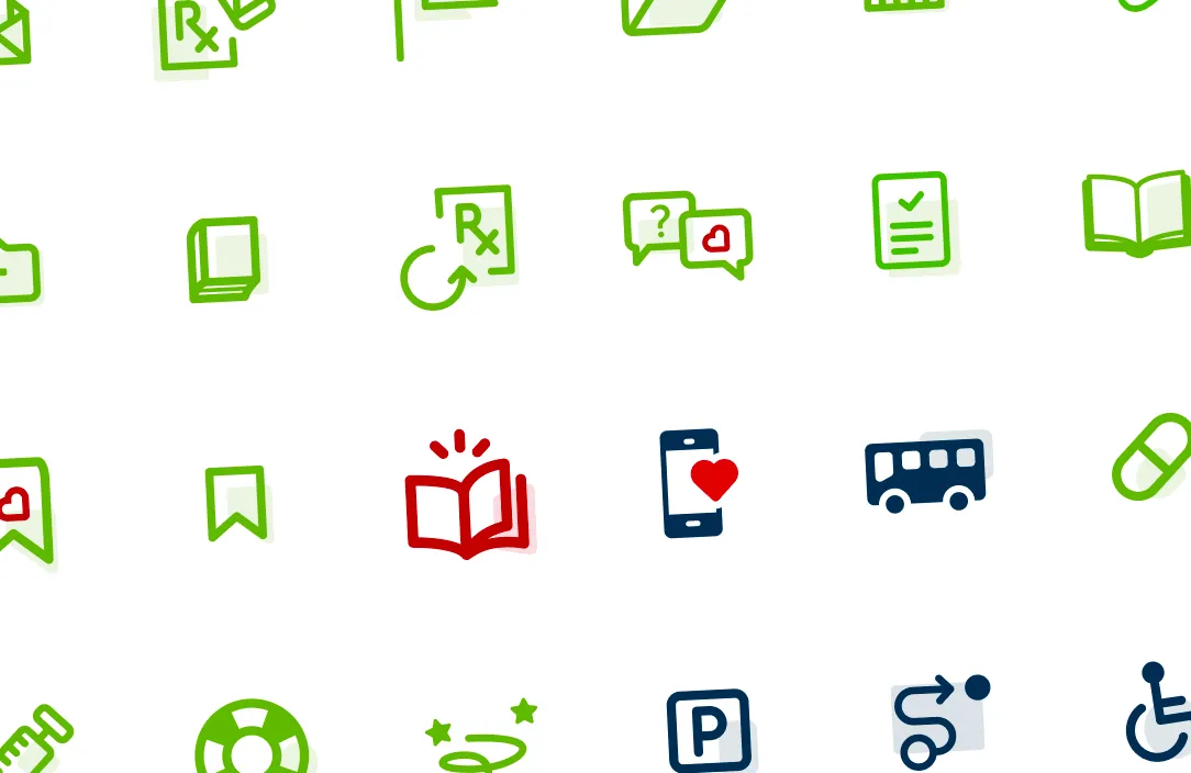 Familiprix website: Grid preview of different icons created for the website