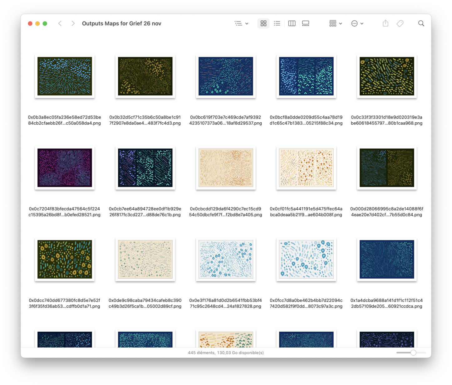 Screenshot of a review of test outputs